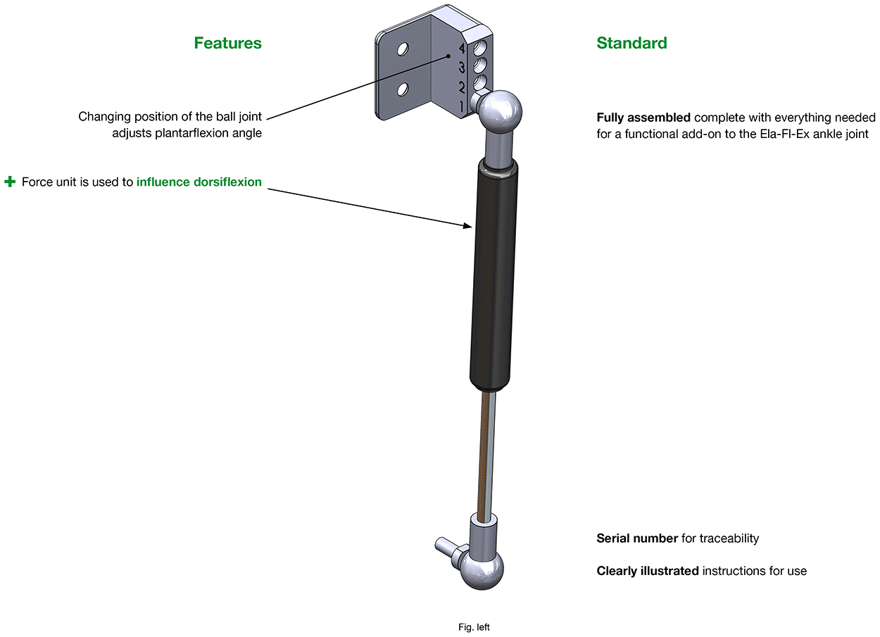 Features Ela-Flex-Post Ankle Joint