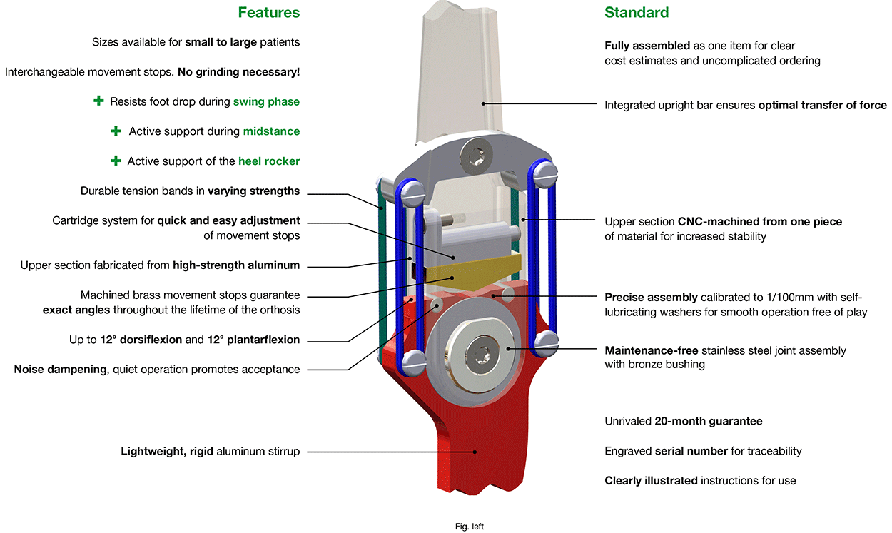 Features Ela-Flex Ankle Joint
